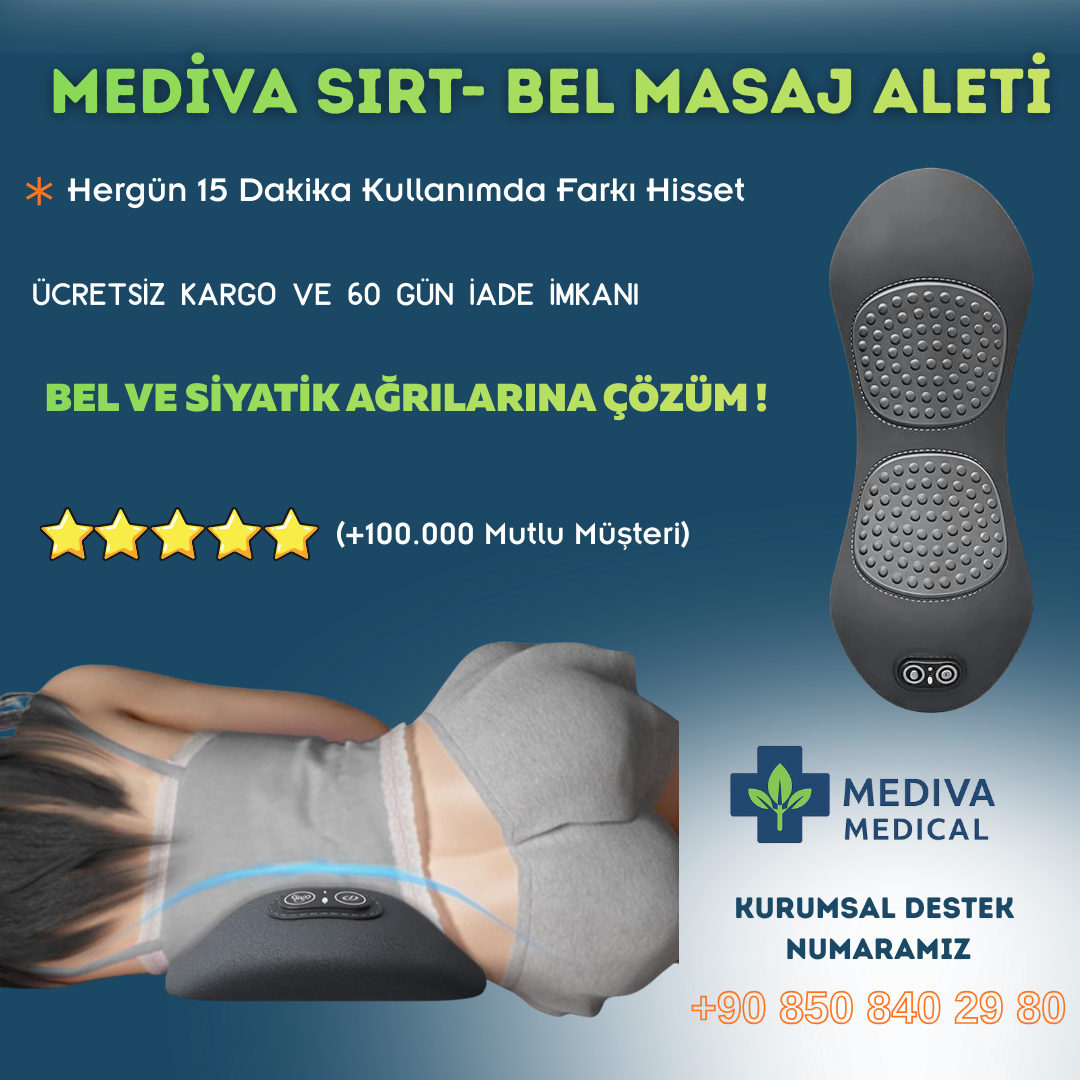 Medivaya Isıtmalı ve Titreşimli Sırt Bel Masaj Cihazı